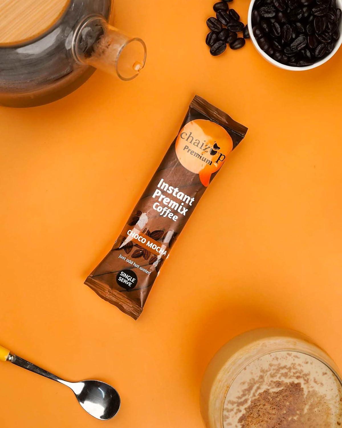 Chaizup Premium 1 Min Instant Assorted Coffee Pack - 24 Sachets | Caramel, Vanilla, Cappuccino & Hazelnut Flavours | 24 Servings | 4 Packs (6 Sachets Each) | 480g